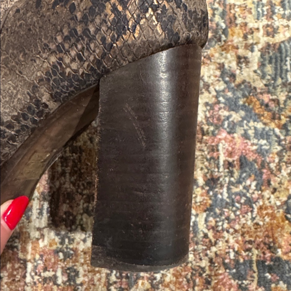 Free People Nolita Brown Snakeskin Booties, EU 41, US 9.5 - Picture 8 of 9